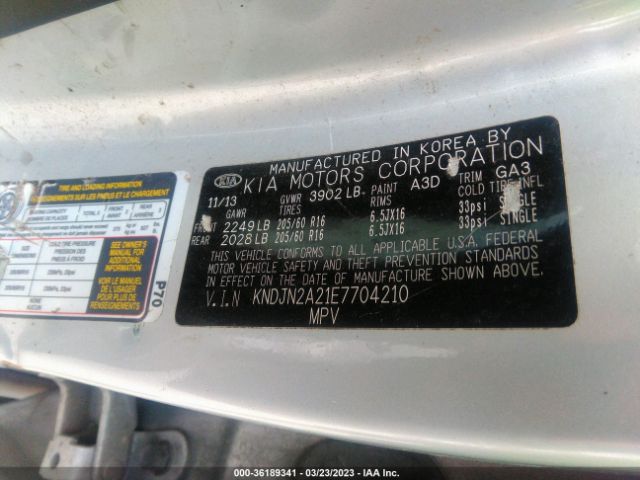 KNDJN2A21E7704210 KIA Soul Base