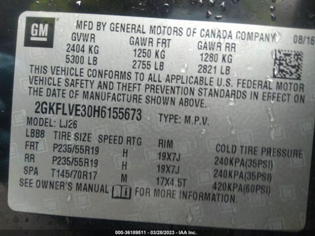 2GKFLVE30H6155673 GMC Terrain Denali