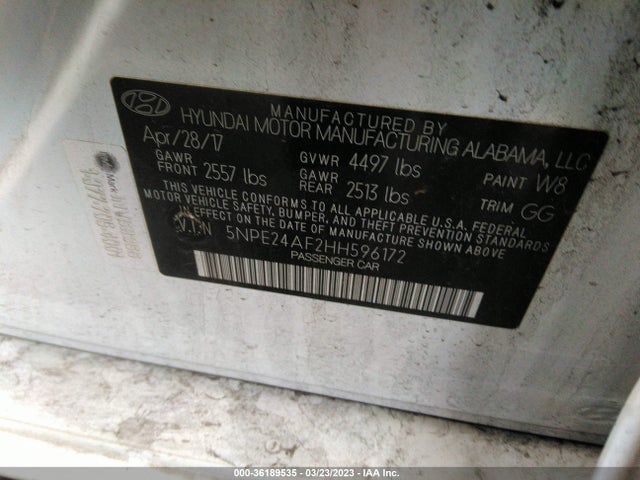 Hyundai SONATA SE 2017 5NPE24AF2HH596172 Image 9