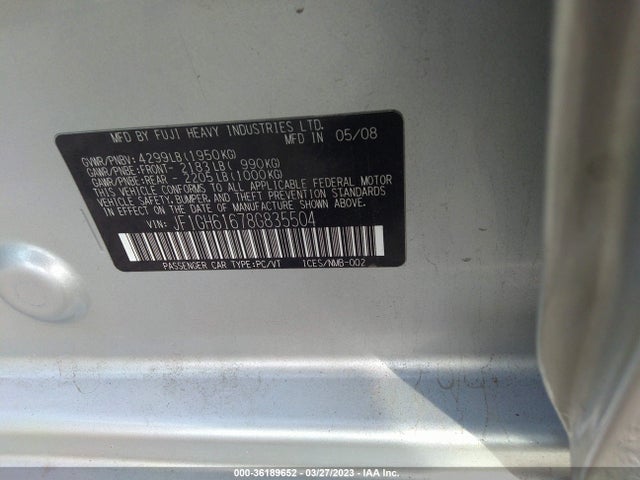 Subaru Impreza Wagon I W/premium Pkg 2008 JF1GH61678G835504 Image 11