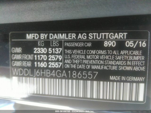 WDDLJ6HB4GA186557 Mercedes-Benz Cls Cls 400