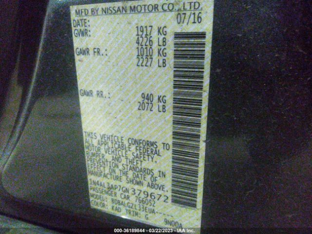 1N4AL3AP7GN379672 Nissan Altima 2.5 S