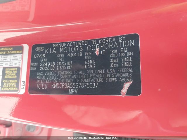 KNDJP3A55G7875037 KIA SOUL +