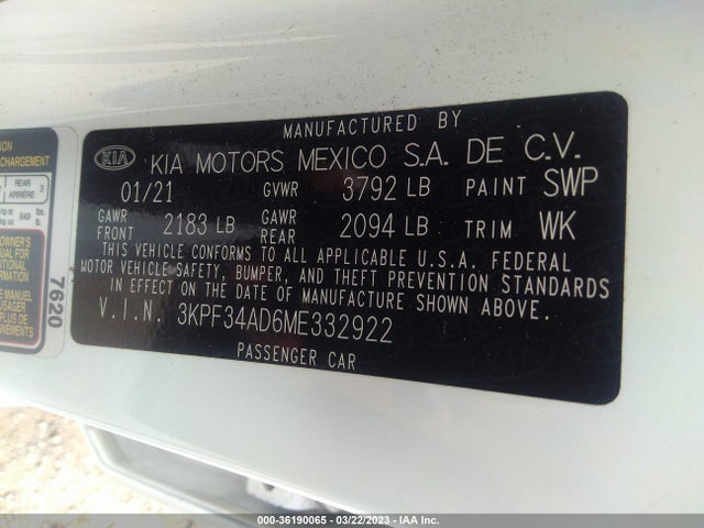 KIA Forte Gt-line 2021 3KPF34AD6ME332922 Image 10