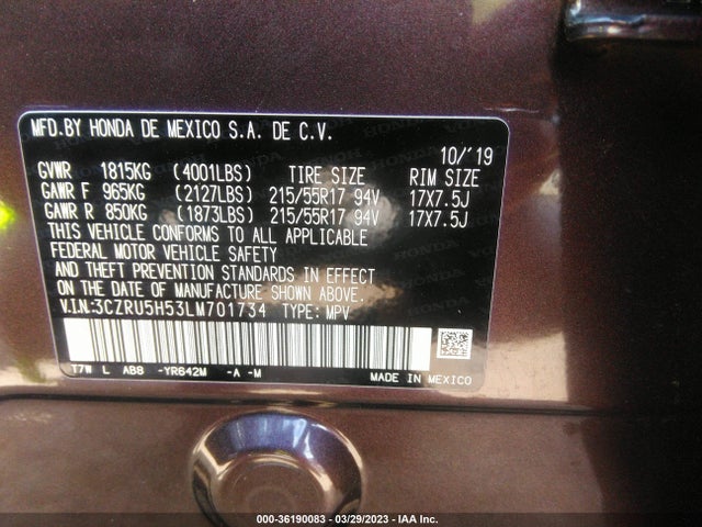 Honda HR-V EX 2020 3CZRU5H53LM701734 Image 8