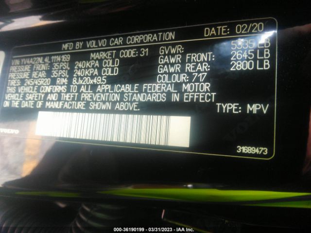 YV4A22NL4L1114169 Volvo V90 CROSS COUNTRY
