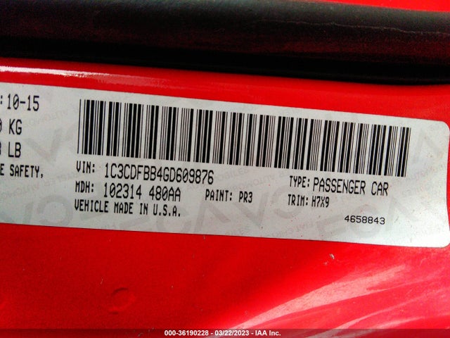 Dodge DART SXT 2016 1C3CDFBB4GD609876 Image 9