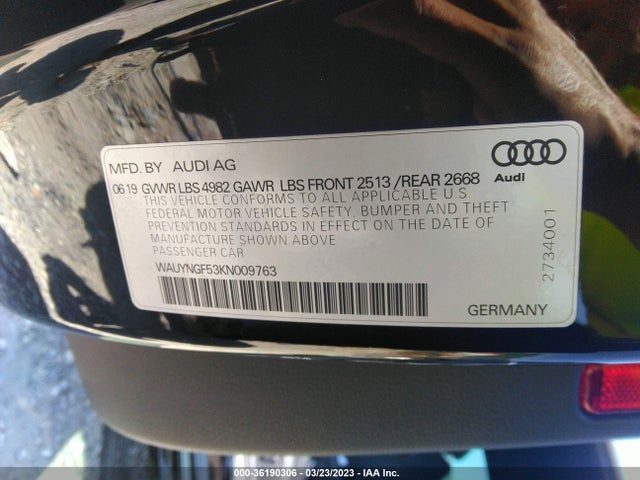 WAUYNGF53KN009763 Audi A5 Cabriolet Premium Plus