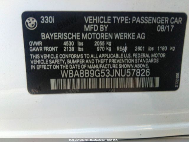 WBA8B9G53JNU57826 BMW 330I