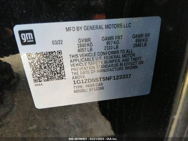 Chevrolet MALIBU LT 2022 1G1ZD5ST5NF123337 Image 9