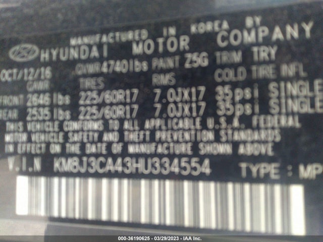 Hyundai TUCSON SE 2017 KM8J3CA43HU334554 Image 11