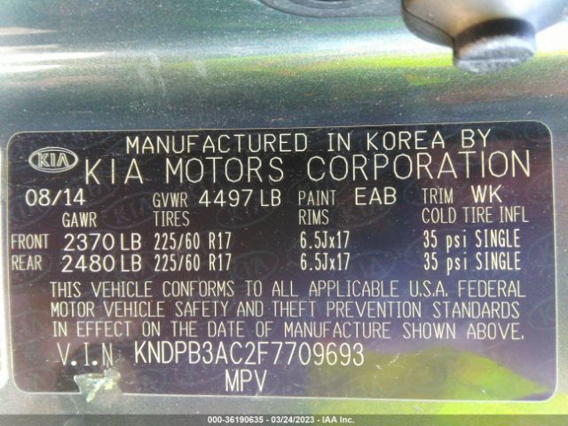KNDPB3AC2F7709693 KIA Sportage Lx