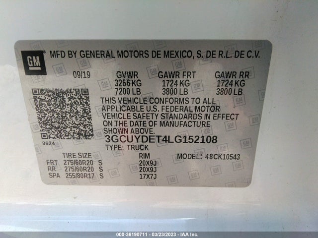 Chevrolet Silverado 1500 Lt 2020 3GCUYDET4LG152108 Image 9
