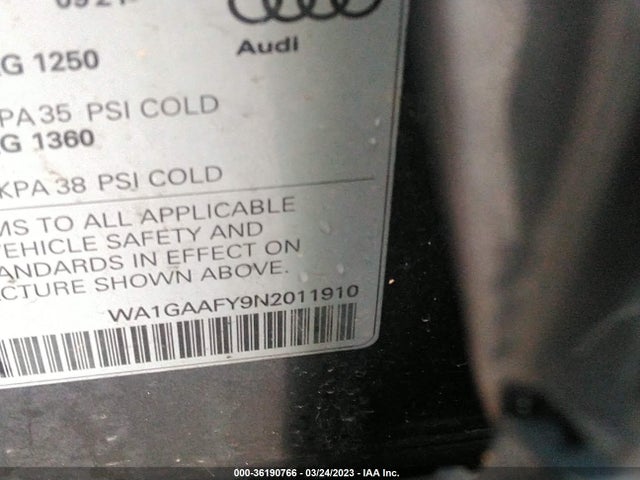 WA1GAAFY9N2011910 Audi Q5 S Line Premium