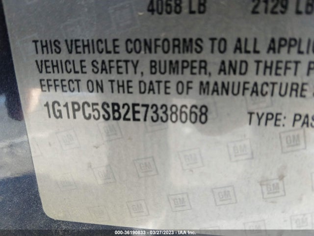 Chevrolet Cruze 1lt 2014 1G1PC5SB2E7338668 Image 10