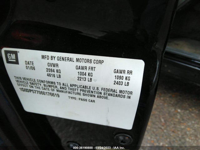 2006 CADILLAC CTS VIN: 1G6DP577060176619