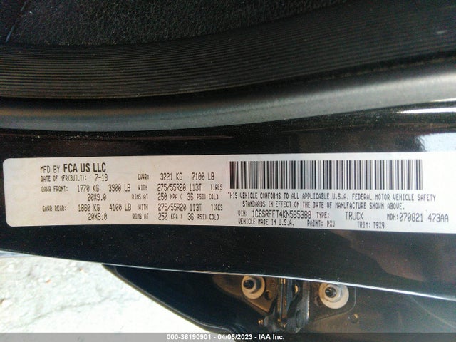 RAM 1500 Big Horn/lone Star 2019 1C6SRFFT4KN585388 Image 9