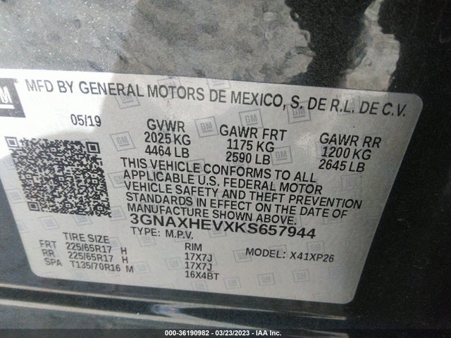Chevrolet EQUINOX LS 2019 3GNAXHEVXKS657944 Image 10