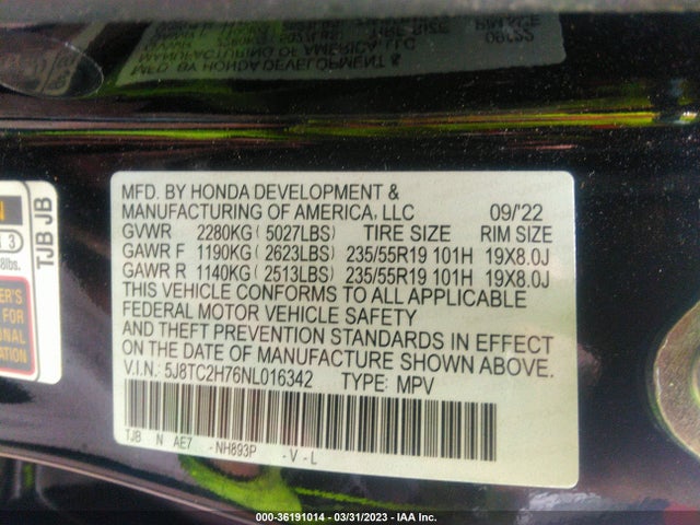 Acura Rdx W/advance Package 2022 5J8TC2H76NL016342 Image 9