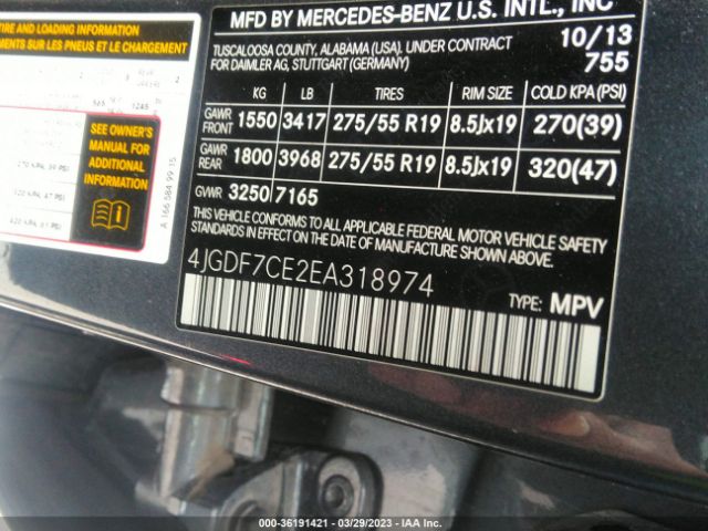 4JGDF7CE2EA318974 Mercedes-Benz Gl-class Gl 450