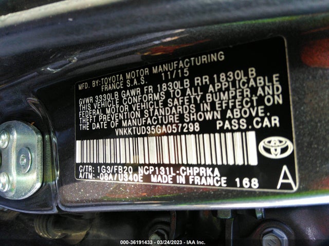 2016 Toyota Yaris, VIN: VNKKTUD35GA057298