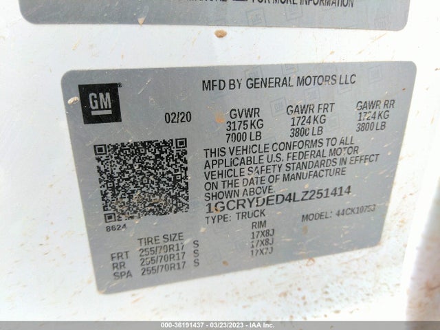 Chevrolet Silverado 1500 Lt 2020 1GCRYDED4LZ251414 Image 10