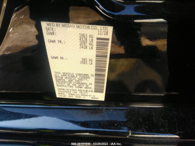 1N4BL4CV3KN305826 Nissan Altima 2.5 Sr