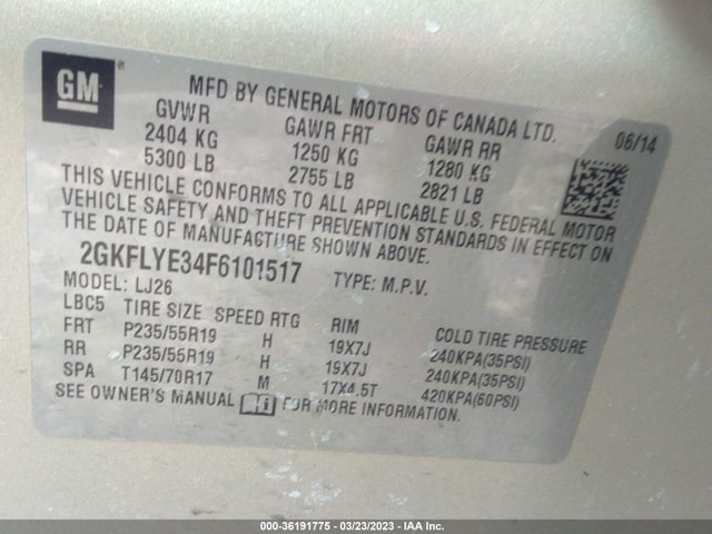 GMC Terrain Slt 2015 2GKFLYE34F6101517 Image 9