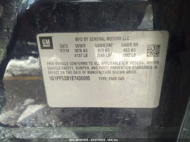 Chevrolet Cruze 2lt 2014 1G1PF5SB1E7436095 Image 10