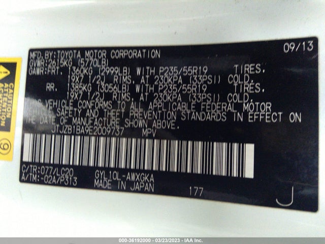 JTJZB1BA9E2009737 Lexus RX 450H