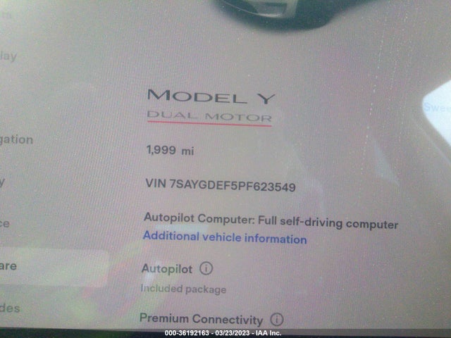 Tesla Model Y Performance 2023 7SAYGDEF5PF623549 Image 7