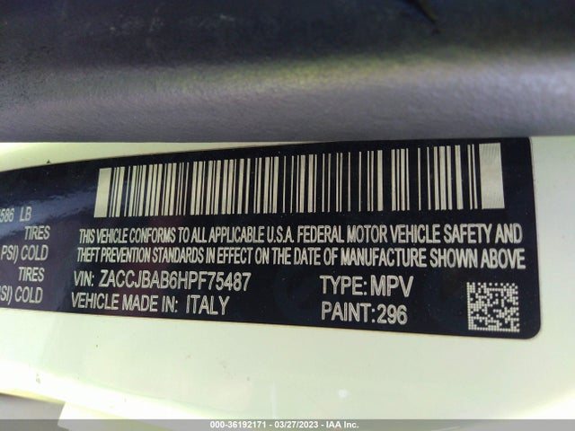 Jeep Renegade Sport 2017 ZACCJBAB6HPF75487 Image 9