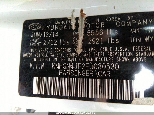 Hyundai Genesis 5.0l 2015 KMHGN4JF2FU030530 Image 10