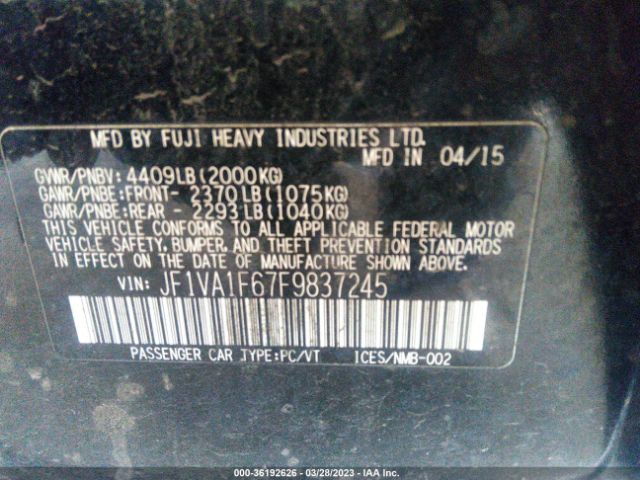 JF1VA1F67F9837245 Subaru Wrx Premium