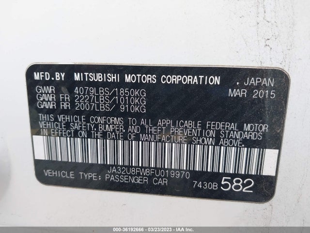 JA32U8FW8FU019970 Mitsubishi LANCER GT
