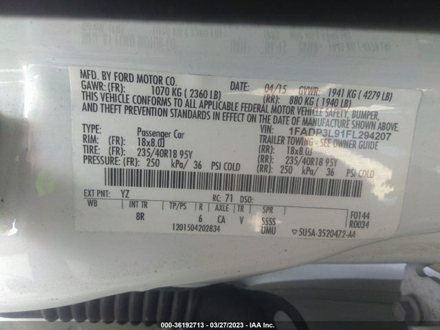 Ford FOCUS ST 2015 1FADP3L91FL294207 Image 11