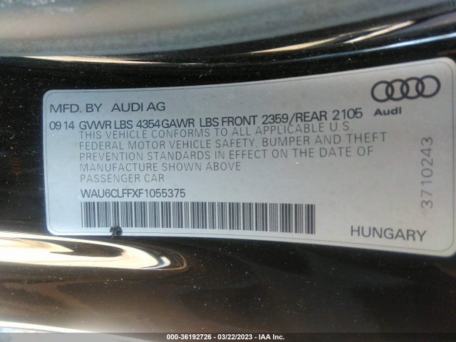 WAU6CLFFXF1055375 Audi A3 1.8t Premium