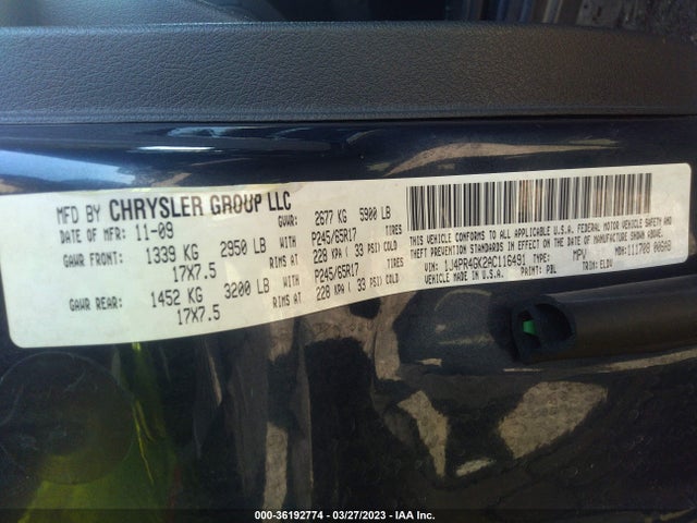 2010 JEEP GRAND CHEROKEE LAREDO VIN: 1J4PR4GK2AC116491