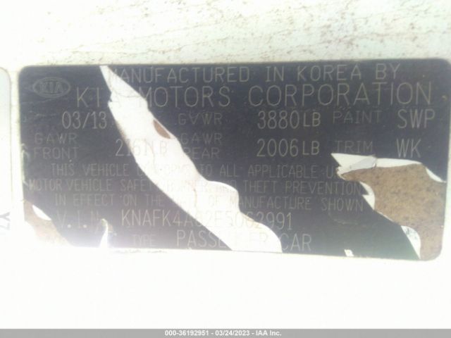 KNAFK4A62E5062991 KIA FORTE LX