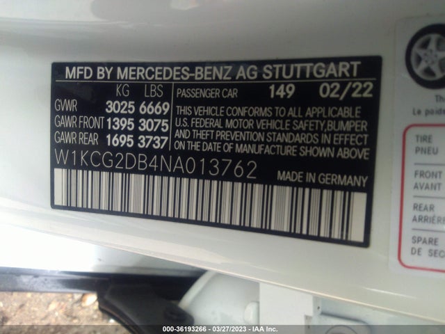 2022 Mercedes-Benz EQS, VIN: W1KCG2DB4NA013762