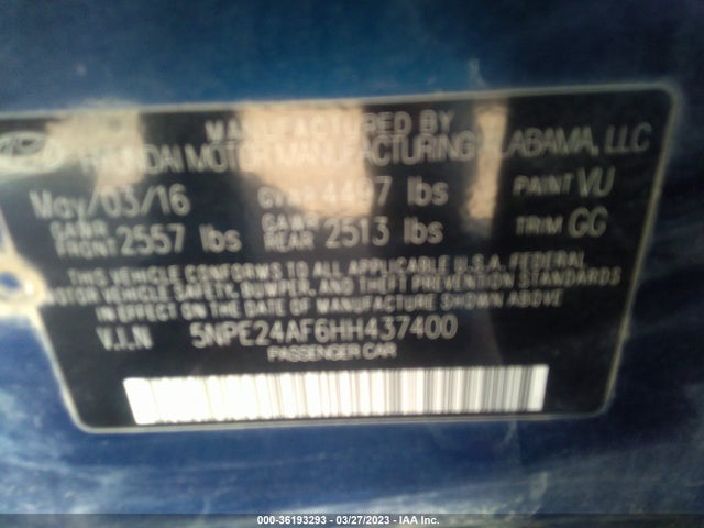 Hyundai Sonata 2017 5NPE24AF6HH437400 Image 49