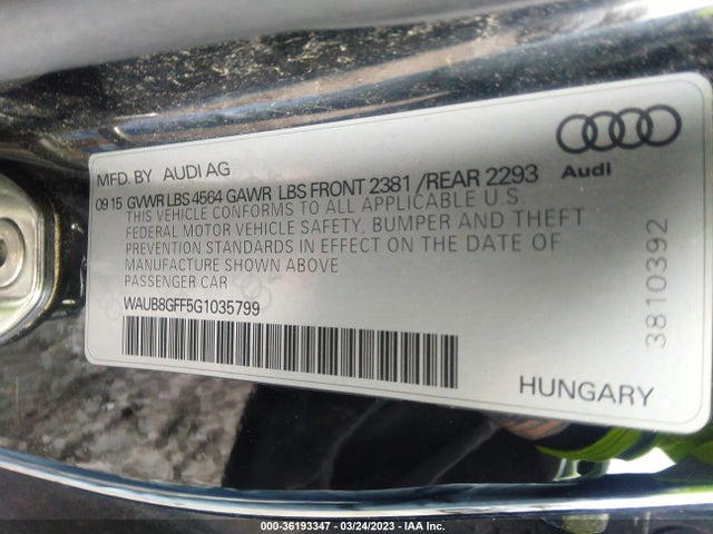 WAUB8GFF5G1035799 Audi A3 2.0t Premium