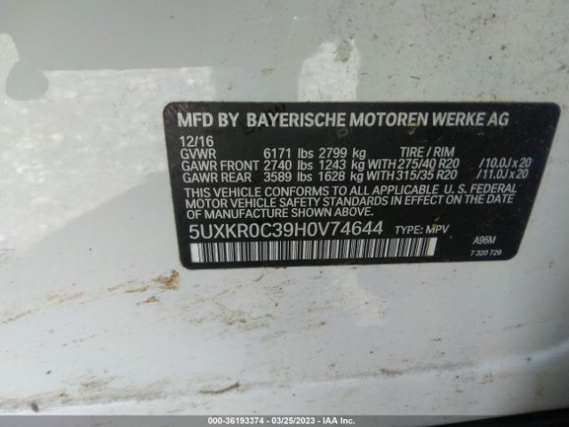 5UXKR0C39H0V74644 BMW X5 Xdrive35i