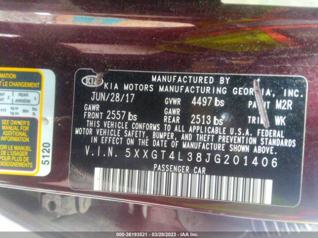 5XXGT4L38JG201406 KIA Optima Lx
