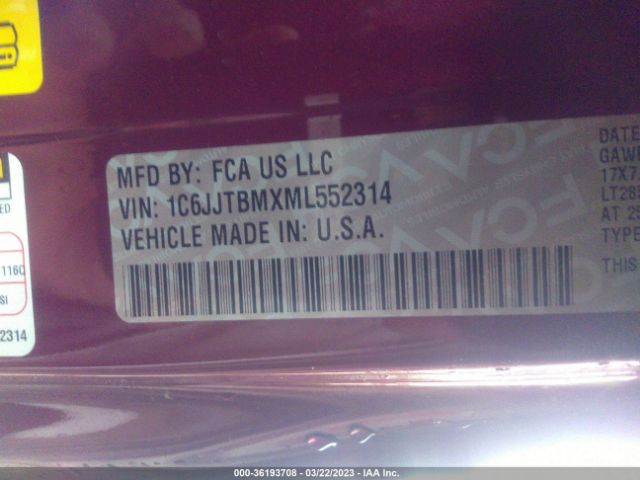 1C6JJTBMXML552314 Jeep Gladiator Rubicon