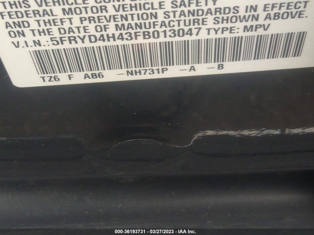 Acura Mdx Tech Pkg 2015 5FRYD4H43FB013047 Image 9