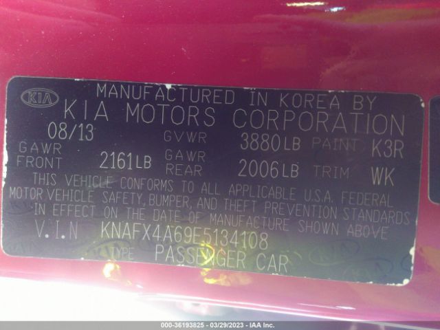 KNAFX4A69E5134108 KIA FORTE LX