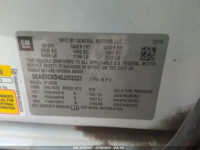 5GAKVCKD4GJ252223 Buick Enclave Premium