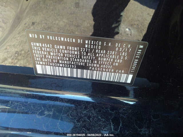 3VWH17AU3HM532293 Volkswagen Golf Alltrack S/se/sel