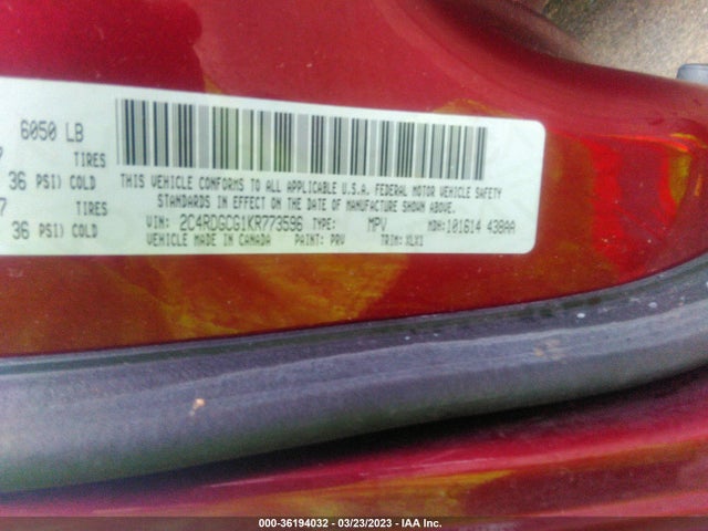Dodge Grand Caravan Sxt 2019 2C4RDGCG1KR773596 Image 9